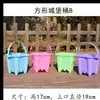 Cubo de plástico engrosado cubo pequeño colorido cubo para lavar bolígrafos cubo portátil cubo para pescar en el parque cubo para que los niños jueguen con agua jueguen con arena
