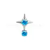 Brinco Stud Estrela de Quatro Pontas com Zircônia Inlaid em Liga de Titânio f136 Corpo de Titânio G23 Joia para Piercing no Ouvido Stud para Cartilagem do Ouvido