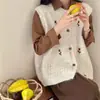 Chaleco de Punto Bordado Floral Estilo Coreano Ins para Mujer, Nuevo Chaleco de Capa Ajustado Otoño 2026, Lana de Alpaca de Moda