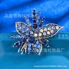 Broche de strass de flor retrô europeu e americano, pinos de liga de alta qualidade, acessórios de roupas de alta qualidade, atacado
