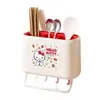 Caja de almacenamiento auténtica Hello Kitty para palillos de cocina, estante de pared sin taladro, jaula para palillos con drenaje