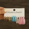 Joyas de Venta Caliente Transfronterizas Europeas y Americanas Set de Pendientes Exagerados Pendientes Geométricos Pendientes de Resina Coloridos Pendientes en Forma de C Accesorios