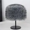 Nuevo sombrero de cubo mongol de piel sintética de zorro para mujer, cálido y grueso de felpa para invierno, estilo hada con parte superior plana, moderno y hace que la cara se vea más pequeña