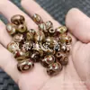 Cuentas Dzi Marrones de Tres Ojos Cuentas de Arroz Jade Cuentas Sueltas Ágata Esmerilado Ovalado Passepartout Accesorios para Joyería DIY Cuentas