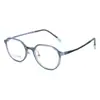 Armazón de Gafas para Estudiante Adolescente para Mujer, Armazón Redondo Azul Transparente, Armazón de Gafas para Miopía, Gafas Ultraligeras y Cómodas de Acero Plástico de Tungsteno y Carbono para Hombre