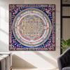 Nuevo estilo chino Xizang Thangka redondo Zen pegatinas combinadas mural pasillo sala de estar sofá pared de fondo mural Tangka