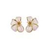 Pendientes de Flor Mariposa con Goteo de Aceite de Circonita Brillante Estilo Nuevo 2026 Pendientes Exquisitos de Estilo Dulce Accesorios para Orejas de Lujo Ligero