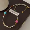 Collar de Ágata de Calabaza y Polvo de Sandía para Mujer 2025 Nuevo Cadena para Clavícula de Piedra Natural con Cuentas Collar de Lujo Ligero de Alta Gama