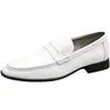 Mocasines de Verano para Hombre, Estilo Nuevo, Piel Genuina, Suela Suave, Superficie Suave, Zapatos de Cuero Casuales Negros, Zapatos Ligeros Formales para Boda para Hombre