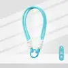 Lanyard color macaron color con hebilla de resorte corta llavero lanyard cuerda anti-pérdida aro único lanyard para teléfono lindo en stock