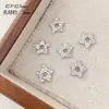 Contas Espaçadoras de Cor Preservada Banhadas a Cobre 18K com Furo Grande e Superfície Irregular Côncava-Convexa Anel Ondulado Corrente Pulseira Acessórios DIY Feitos à Mão