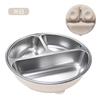 Nuevo Producto Placa de Cena de Acero Inoxidable 304 Profundizada con Ventosa de Silicona en la Base Plato con Tres Compartimentos Vajilla para Niños Plato con Compartimentos para Estudiantes