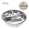 Novo Prato de Alimentação para Bebê Aprofundado em Aço Inoxidável com Característica Antiescaldante e Base de Silicone Antiderrapante para Prevenir Tombamento, Processado de Fábrica e Personalizado