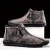 Botas Martin Populares Masculinas Amazon Transfronteiriças Novo Tamanho Grande Zíper Botas Masculinas Botas Curtas para Exterior Botas Casuais de Trabalho para Homens