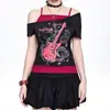 Conjunto de camisetas femininas de manga curta com estampa gótica, moda verão nova, tendência INS, estilo europeu e americano, transfronteiriço