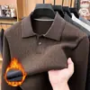 Suéter Engrosado de Terciopelo para Hombre Tongxiang Puyuan Cuello Estilo Otoño Invierno Casual Negocio Capa Base Tejidos Ropa de Hombre Ropa de Papá