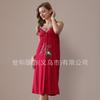 Vestido de Encaje Elástico de Alta Elasticidad de Largo Medio con Bordado de Cerezas con Pedrería de Comercio Exterior Nuevo para Primavera/Verano 2026 para Mujer