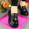 Mocasines de mujer de suela blanda, versátiles, novedad otoño 2026, estilo británico, slip-on de piel, zapatos de plataforma de suela gruesa para mujer