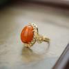 Anillo de plata de ley S925 chapado en oro cera vieja cera de abeja hueco exquisito retro tendencia nicho personalidad estilo chino nuevo