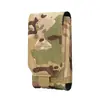 Bolsa para teléfono móvil de combate de campo al aire libre, venta al por mayor, bolsa de almacenamiento de camuflaje táctico MOLLE, tipo funda, bolsa para teléfono móvil de pantalla grande