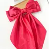 Pinza para el pelo con lazo de satén popular transfronterizo, pinza de resorte grande, color sólido, para la parte posterior de la cabeza, accesorios para el cabello para mujer