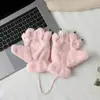 Guantes de pata de gato de invierno para niños y niñas, forro polar, engrosados, cálidos, para estudiantes de secundaria, niños, padres e hijos, pata de oso, pata de gato, versátiles