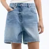 Estilo Kendall Jenner importación europea algodón de peso pesado de alto número de hilos retro americano dobladillo libre shorts de mezclilla clásicos para verano
