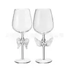 Copas de Vino de Alta Gama, Copas para Vino Tinto, Cristalería Alta, Copas de Vino de Diseñador, Copas de Vino Personalizadas de Alta Calidad de Borosilicato con Forma de Ángel