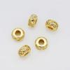18K envolto em ouro Diamante embutido espaçador contas espaçador com padrão contas espaçadoras contas de ouro rosa de ouro diy Pérola de cristal contas acessórios