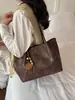 2026 Bolso Tote Estilo Retro Nuevo Estampado de Leopardo Gran Capacidad para Viajes Diarios Bolso de Hombro Único de Moda Tendencia Versátil
