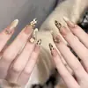 Uñas Portátiles de Alta Gama para Año Nuevo: Rojo Retro Cisne Puntos, Ojo de Gato Francés, Moño, Brillo Deslumbrante, Manicura Hecha a Mano que Realza el Cutis