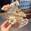 Grampo de cabelo infantil de pelúcia para outono e inverno, acessórios de cabelo de amor, flores de lã não machucam o cabelo, grampo de cabelo com laço fofo tudo incluído, adorno de cabeça