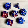 Juego de Dados Poliedros D&D con Patrón de Mármol, Color Mixto Transparente D4D6D8D10D12D20 Caras, Coc, Juego de Mesa, Juego de Siete Piezas