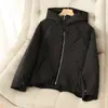 Chaqueta de Algodón Ligera con Forma de Diamante para Otoño e Invierno, con Capucha para Mujer, Cálida, de Color Puro, Holgada, Corta, Pequeña, Top de Chaqueta de Algodón