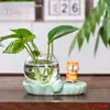 Gatito lindo, gato siamés, rana, pesca, jarrón hidropónico, recibidor, mueble de vino, mueble de TV, decoraciones para escritorio de oficina