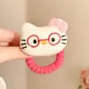 Boneca Gato com Laço Kt de Lã de Cordeiro Cordão de Celular Faixa de Cabelo Faixa de Cabeça Elástica Alta Borracha de Cabelo Faixa de Cabeça