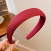 Diadema retro estilo Hong Kong roja para mujer, otoño e invierno, color vino tinto dulce, diadema alta craneal elegante, accesorios para el cabello con sentido avanzado, tocados