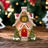 Decoración de luz de casa de nieve de producto navideño transfronteriza diseño de jardín para el hogar casa de nieve con techo de nieve y copos de nieve navideños