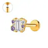 Zeming Original Douyin Más Vendidos F136 Aleación de Titanio y Circonio Aretes de Tachuela Diseño de Nicho Perforación de Lóbulo de la Oreja Tachuelas para Cartílago de la Oreja Estilo Europeo Americano