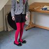 IOULOR Corea del Sur Popular en Internet Medias Planas Color Sólido Carmesí Profundo Life Plus Leggings de Entrepierna Pantalones Combinables para Otoño/Invierno