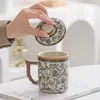 Taza de té de cerámica Ru Kiln personalizada, taza de oficina azul y blanco vintage, taza de cerámica con filtro separador de té y agua, taza de agua, recuerdo