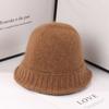 Fábrica de Sombrero de Cubo de Pelo de Conejo En Stock Versátil Cálido y a Prueba de Frío para Mujer Sombrero de Pescador de Lana Tejida Muestra al por Mayor