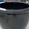 Tanque grande de cerámica con esmalte negro dorado de Jingdezhen, pecera redonda negra, tanque de agua, estanque de lotos para jardín, pecera para tortugas casera hecha a medida