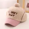 Gorra infantil protección orejas otoño e invierno niños y niñas gorra con visera felpa gruesa linda súper linda gorra de béisbol para bebé cálida