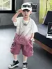 Traje de Manga Corta para Niños, Estilo Delgado de Verano, Nuevo Modelo 2026, Conjunto de Verano para Niños, Conjunto de Dos Piezas con Shorts, Ropa Moderna y Genial para Niños Pequeños