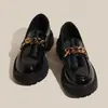 Nuevos Mocasines para Mujer Primavera y Otoño 2025, Estilo Británico Retro Slip-On Estudiante Jk Zapatos de Cuero con Suela Gruesa y Tacón Grueso