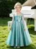 Novo Vestido de Princesa Elsa Frozen para Meninas Manga Longa Vestido de Lantejoulas Venda por Atacado Direto da Fábrica Disponível
