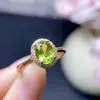 Anillo de Peridoto Natural Plata de Ley 925 Chapado en Oro Rosa Tamaño de la Piedra Principal 6*8mm Natural Admite Pruebas
