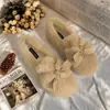 2026 Invierno Nuevos Zapatos de Algodón de Suela Plana Zapatos de Mujer Zapatos Peludos Con Felpa Calientes Slip-on Lazo Lindos Versátiles de Uso Diario