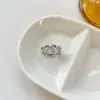 Anillo texturizado de plata de ley S925 para mujer, diseño abierto ajustable, estilo de nicho de alta gama, anillo versátil de lujo ligero para el dedo índice, nuevo